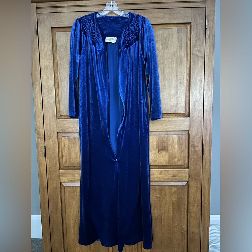 Loungees Blue Full Length Robe Size Small - Picture 7 of 8